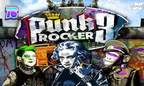 Tampilan visual slot Punk Rocker 3 dengan tema Berlin yang penuh graffiti.